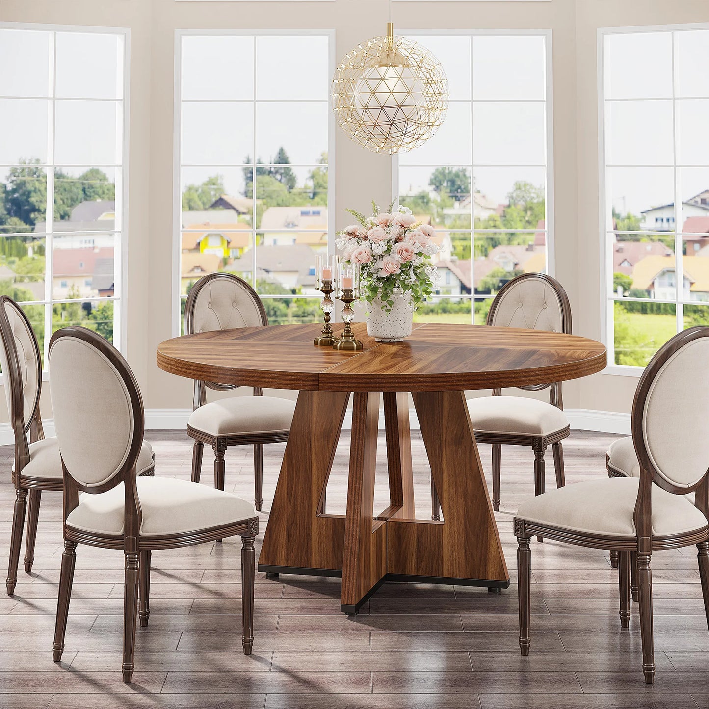 Tribesigns Round Dining Table For 4 Kitchen Dining Room