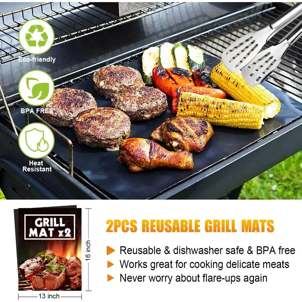 NBVCX 38 Piece Stainless Steel BBQ Tool Set Thermometer