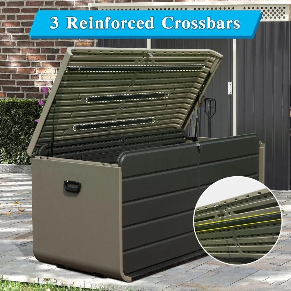 Outdoor Storage Box Lockable Waterproof UV Resistant Deck Box