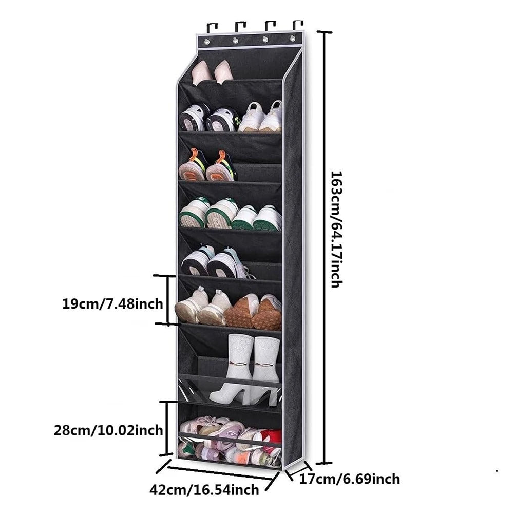 HiMISS Over The Door Shoe Organizer With Metal Hooks