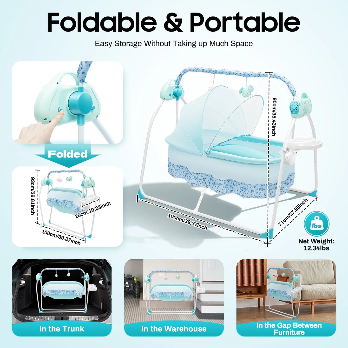 Devine In And Out Electric Baby Cradle Rocker Deluxe