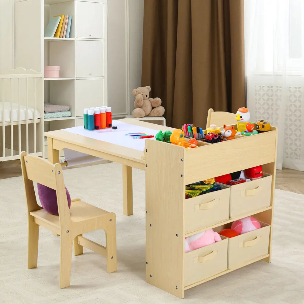 AuAgFinishes Wooden Kids Art Table And Chair Set