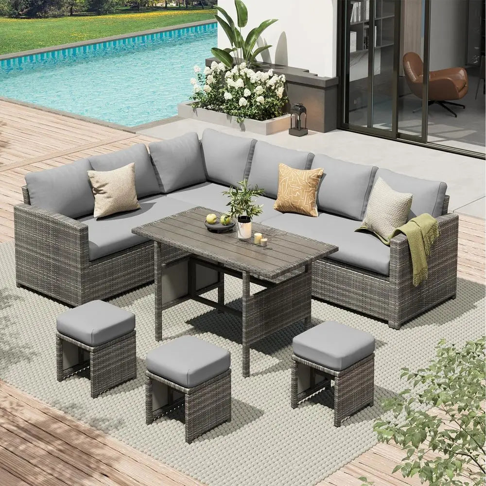 Outdoor All Weather Patio Furniture Set With Waterproof Cover