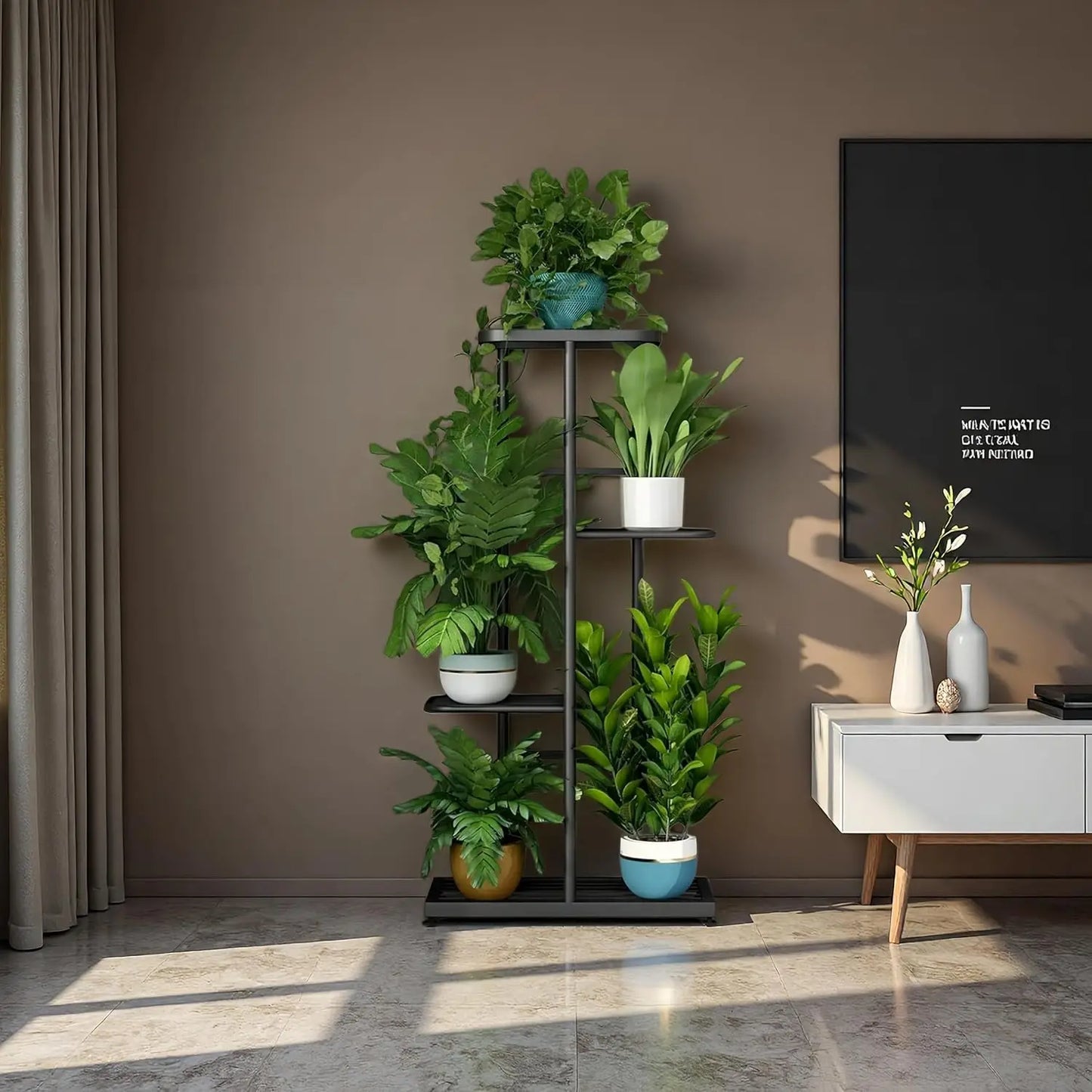4-Tier Plant Stand Indoor Outdoor Corner Shelf Garden Patio