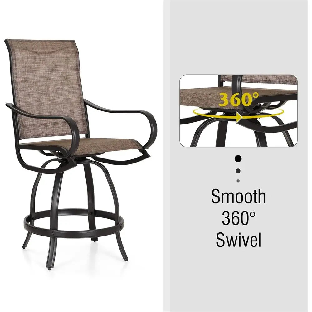 MKDK All-Weather Patio Bar Stools Set Of Two Durable