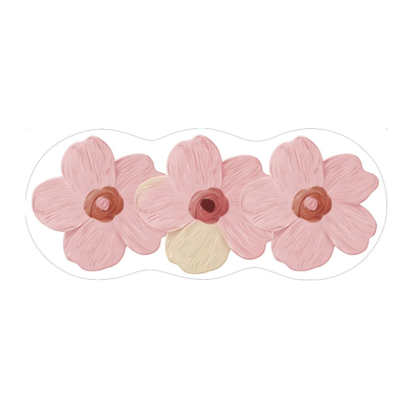 Facaishu Soft Fluffy Bedroom Floor Mat Flower Design Rug