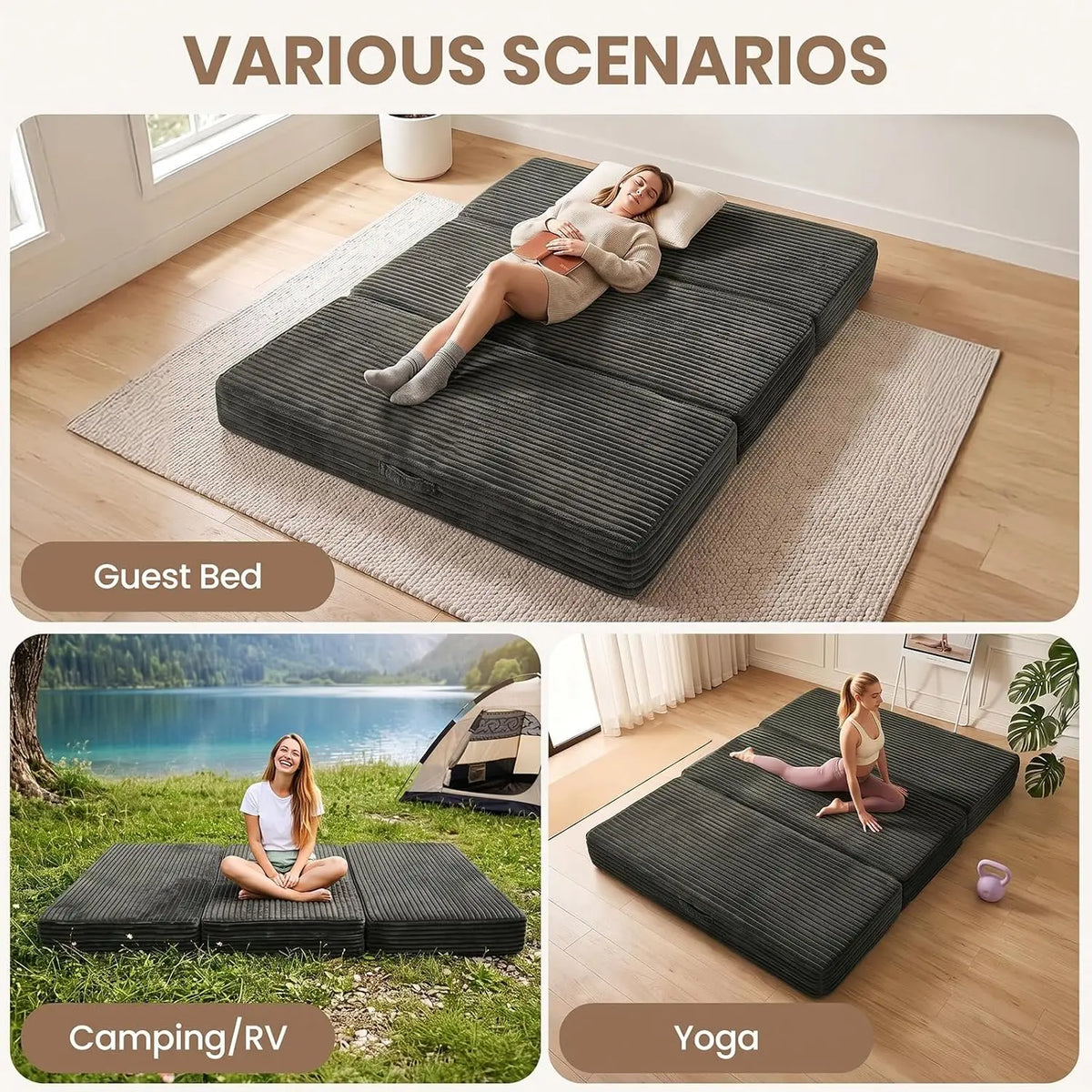 Novilla Folding Memory Foam Mattress For Guests And Camping Dorms