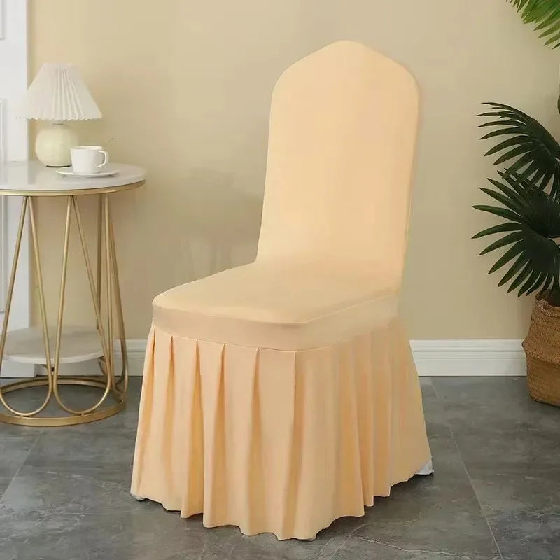 Pleated Spandex Chair Cover For Hotel Banquet And Wedding Events