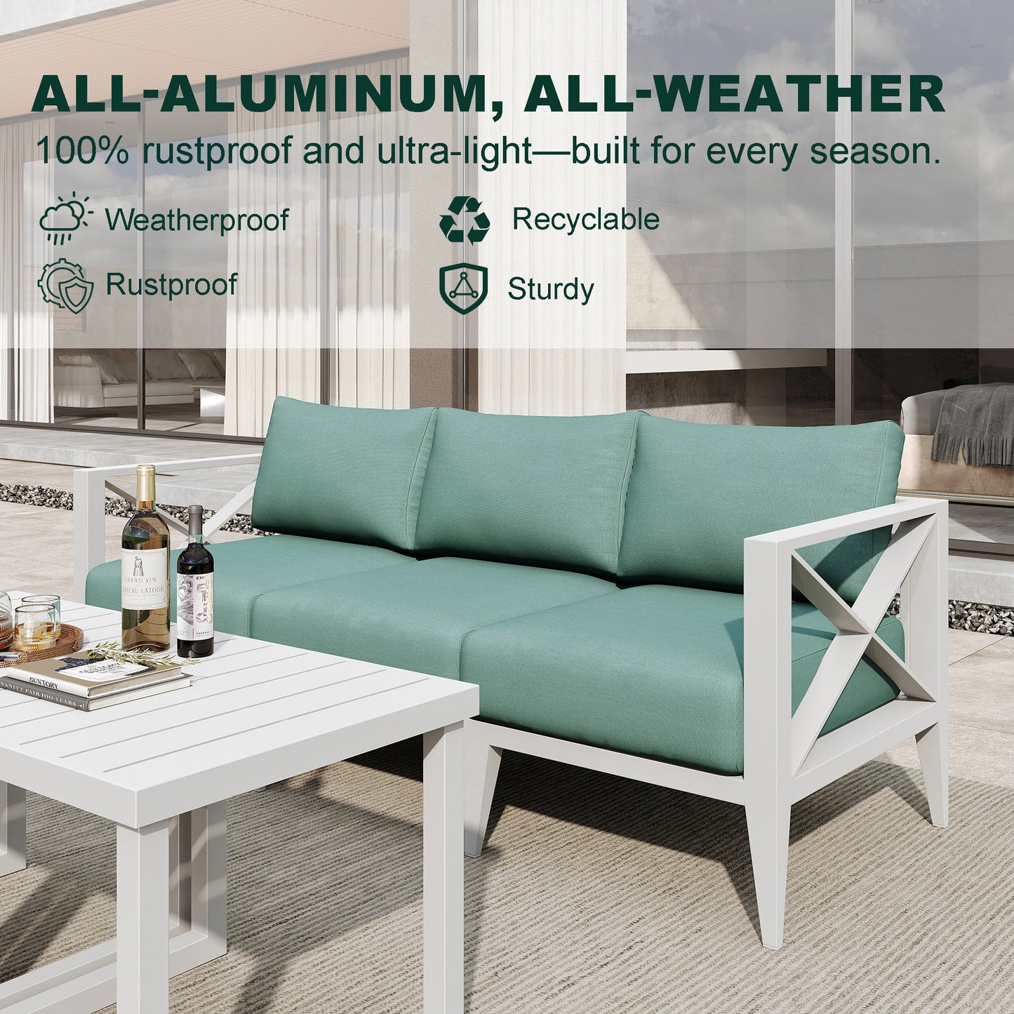 Maison Backyards Aluminum Outdoor Furniture Set Modern Patio Conversation