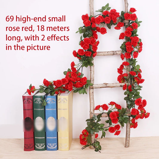 Silk Rose Vine Garland For Wedding Decoration