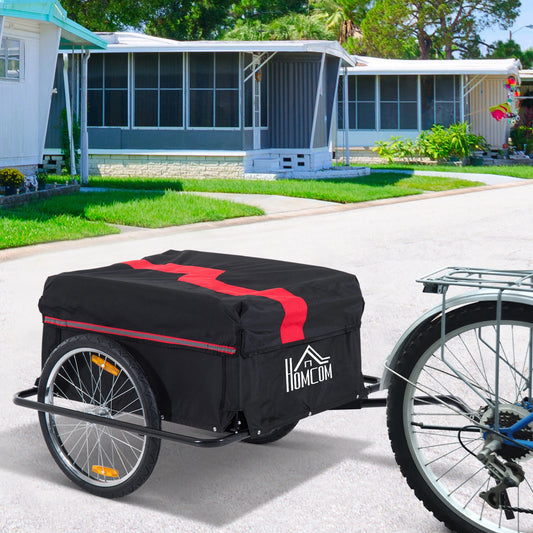 Aosom Elite Two-Wheel Bicycle Cargo Wagon Trailer with Folding Storage