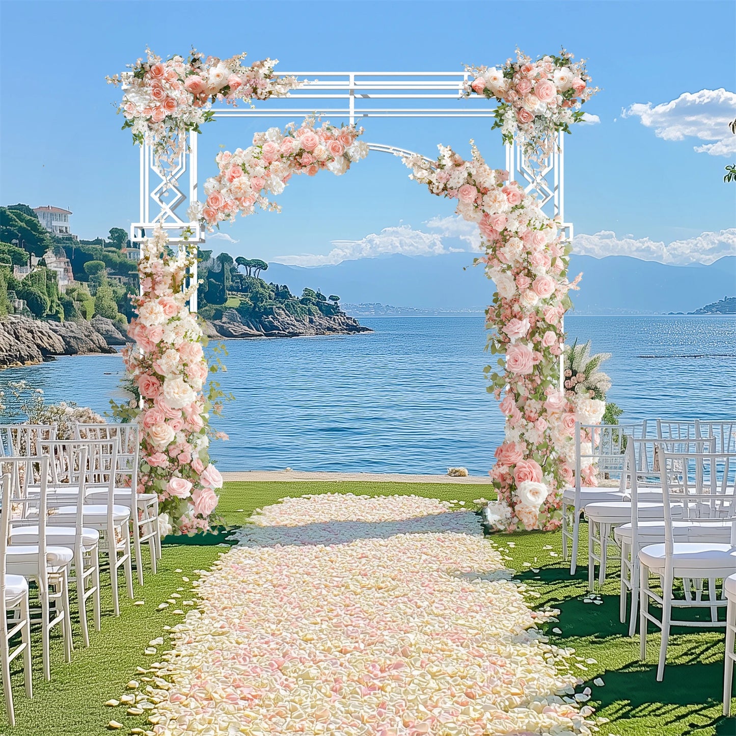 Modern Wedding Arch Backdrop Stand For Garden Ceremony And Photos