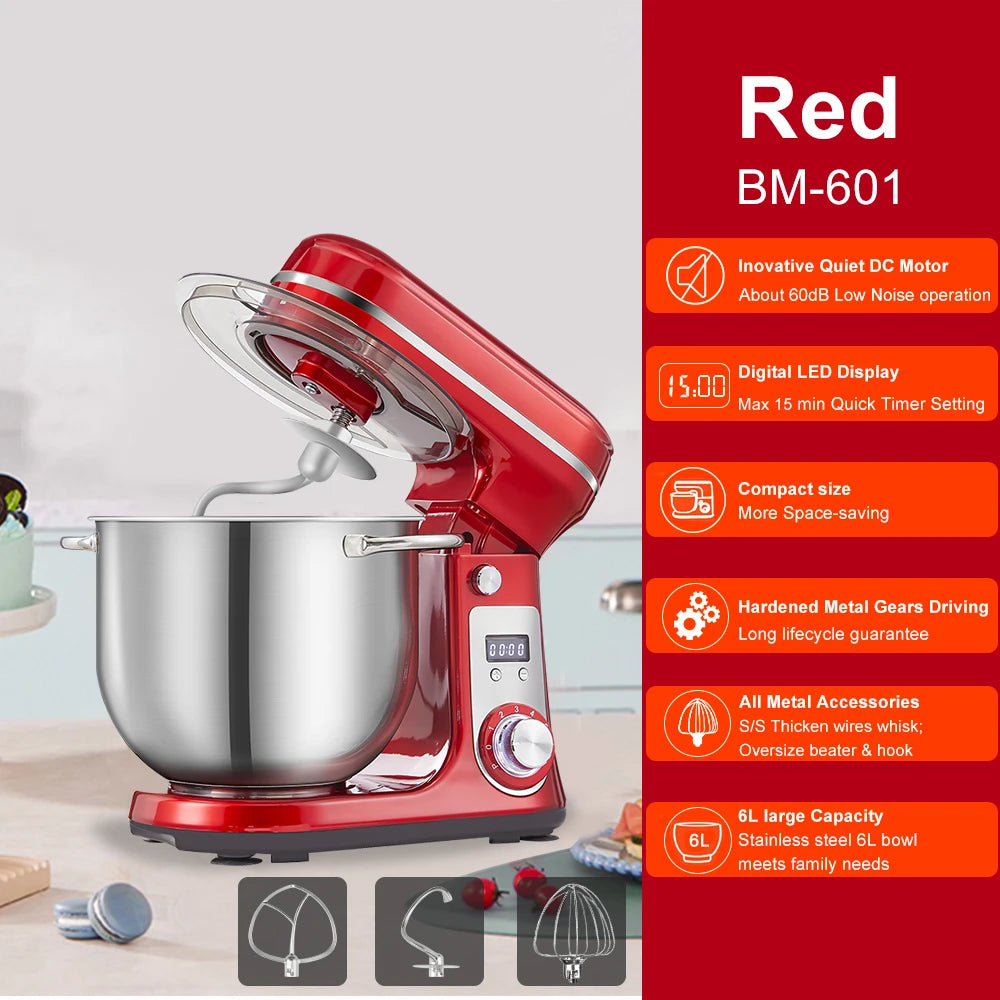 Biolomix Stand Mixer With Dough Hook, Whisk And Beater