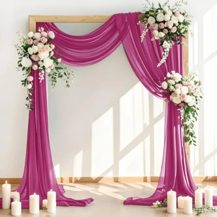 Wedding Arch Draping Fabric Sheer Chiffon Backdrop Panel
