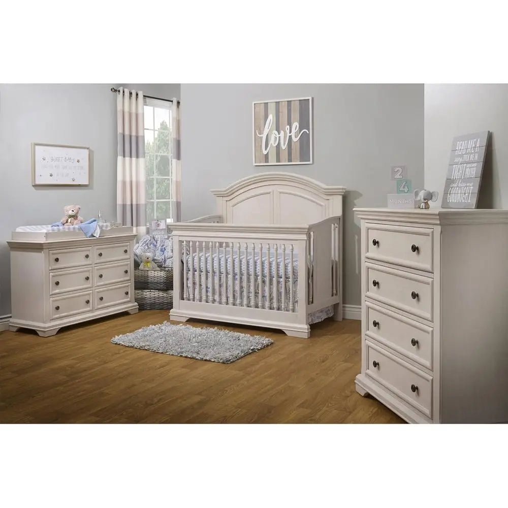 Arched High Crib 4in1 Convertible Wooden Bed For Baby