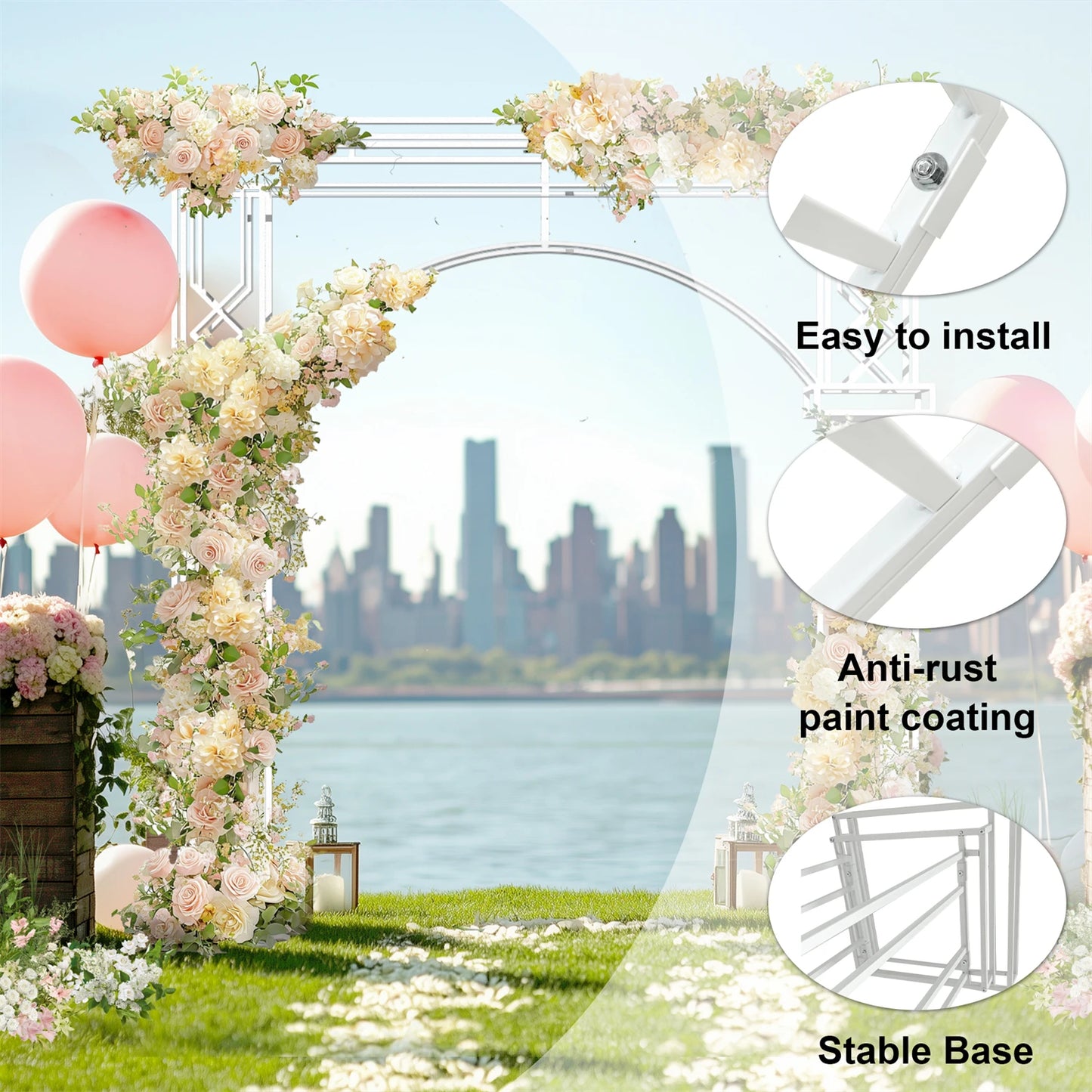 Modern Wedding Arch Backdrop Stand For Garden Ceremony And Photos