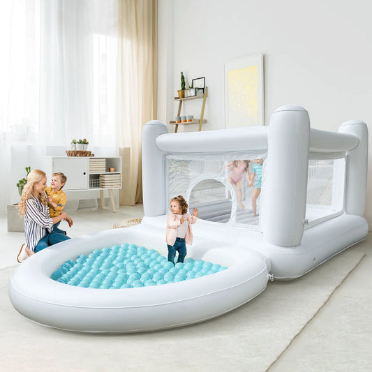 Design Inflatable Trampoline Bounce House With Pump Ballpit