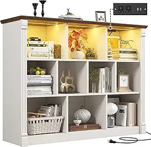 10 Cube Storage Organizer with LED Light and Charging Station for Home and Office