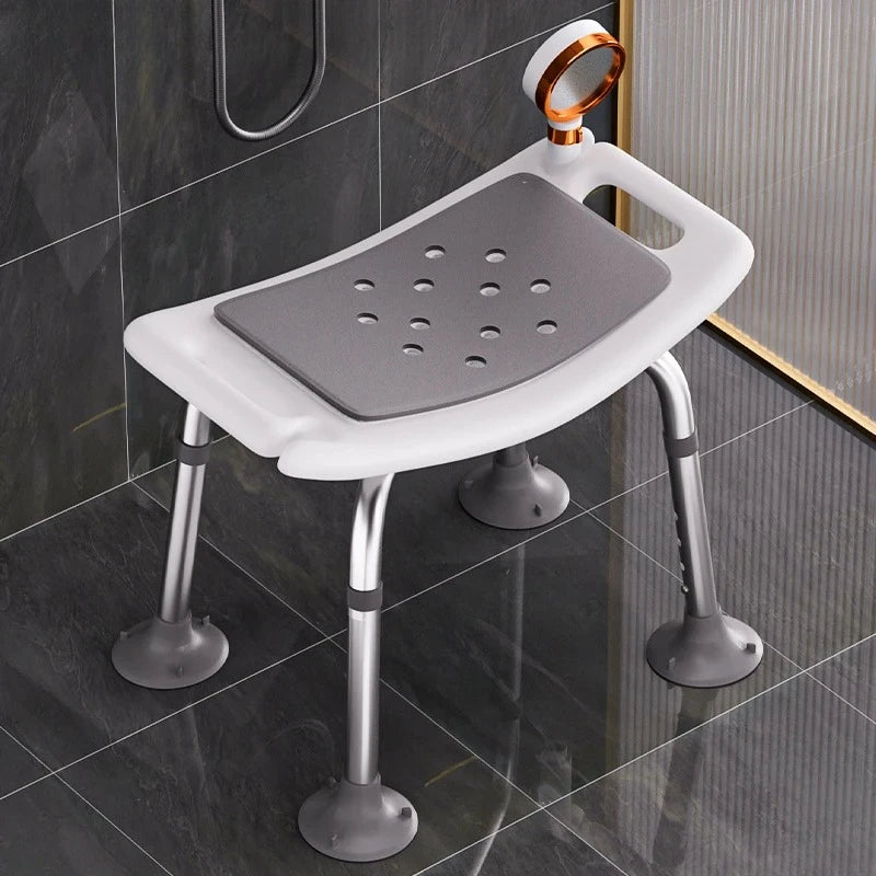 Adjustable Height Non Slip Shower Chair With Backrest