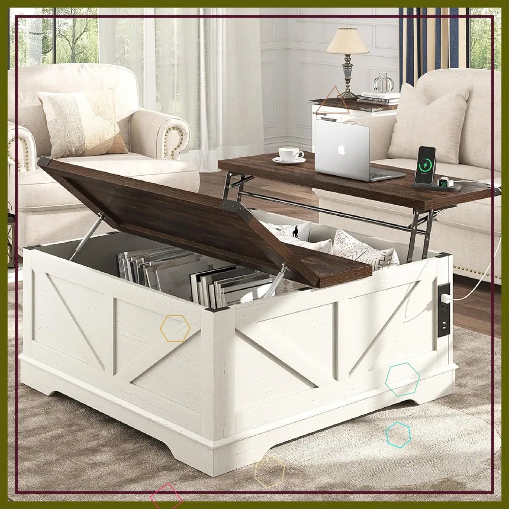 Lift Top Coffee Table With Power Outlets Hidden Storage