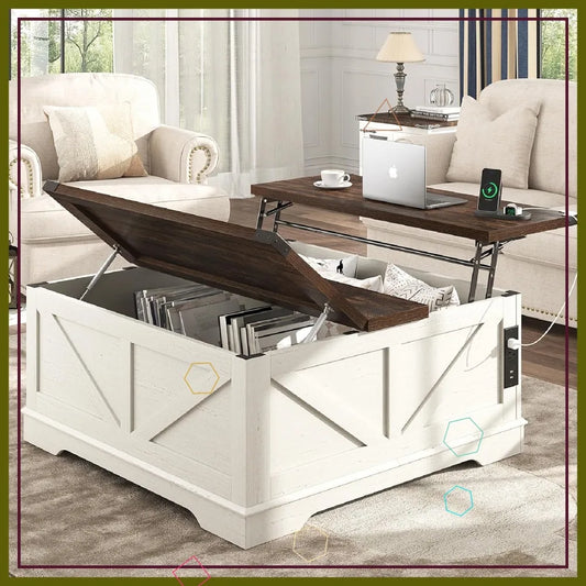 Lift Top Coffee Table With Power Outlets Hidden Storage