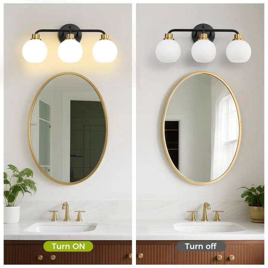 Modern Milk Glass Bathroom Vanity Light With Elegant Finish