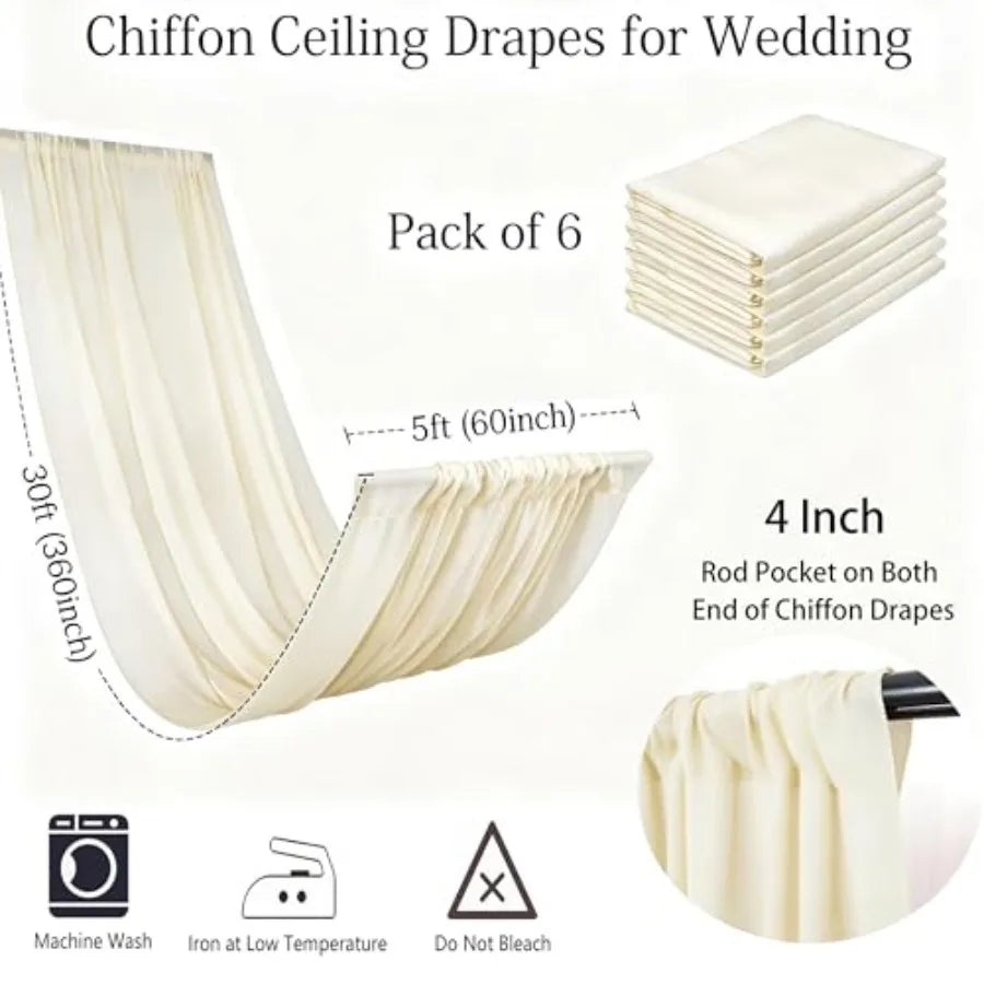 Yao Hui Huang Wedding Ceiling Draping Fabric Chiffon Curtains