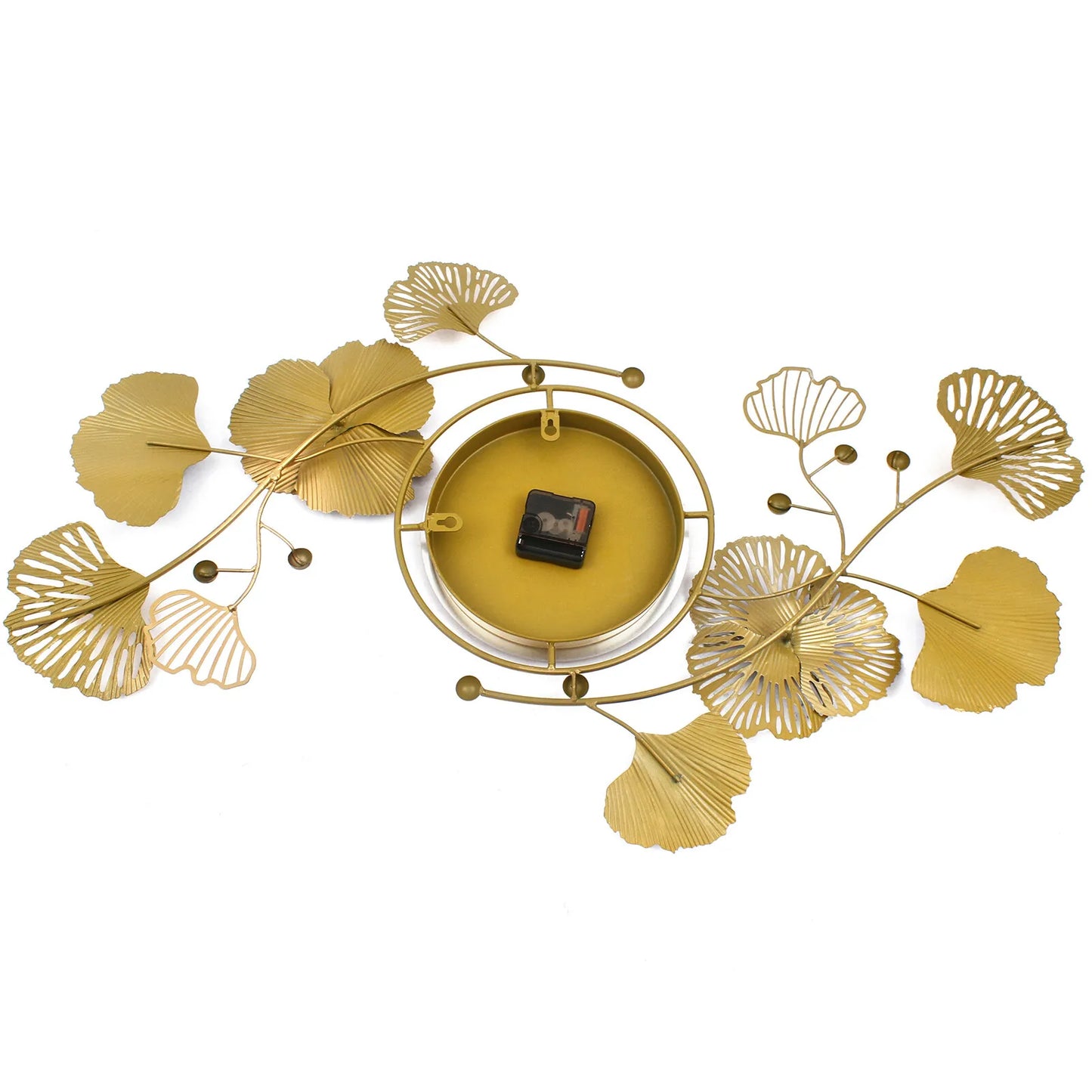 Hign Concerned Ginkgo Leaf Wall Clock Mute Living Room