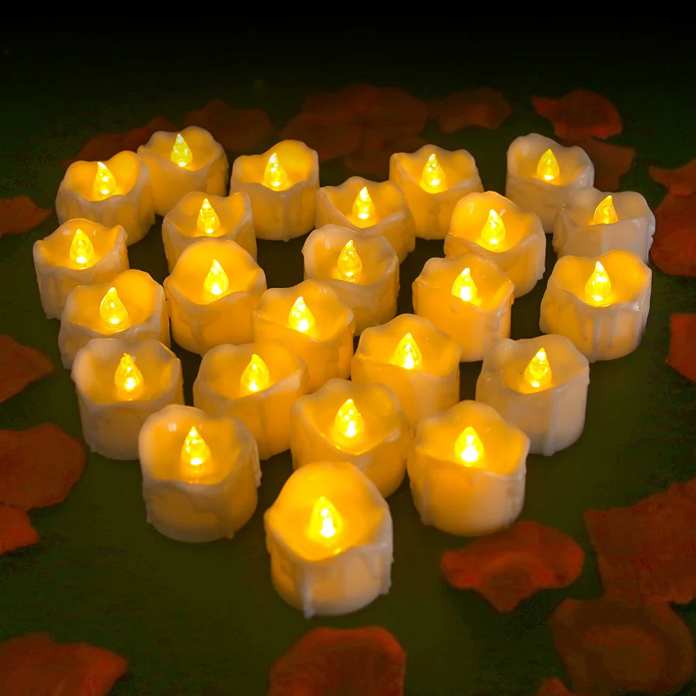 Feature Flameless LED Tealight Candles 12 Or 24 Pack