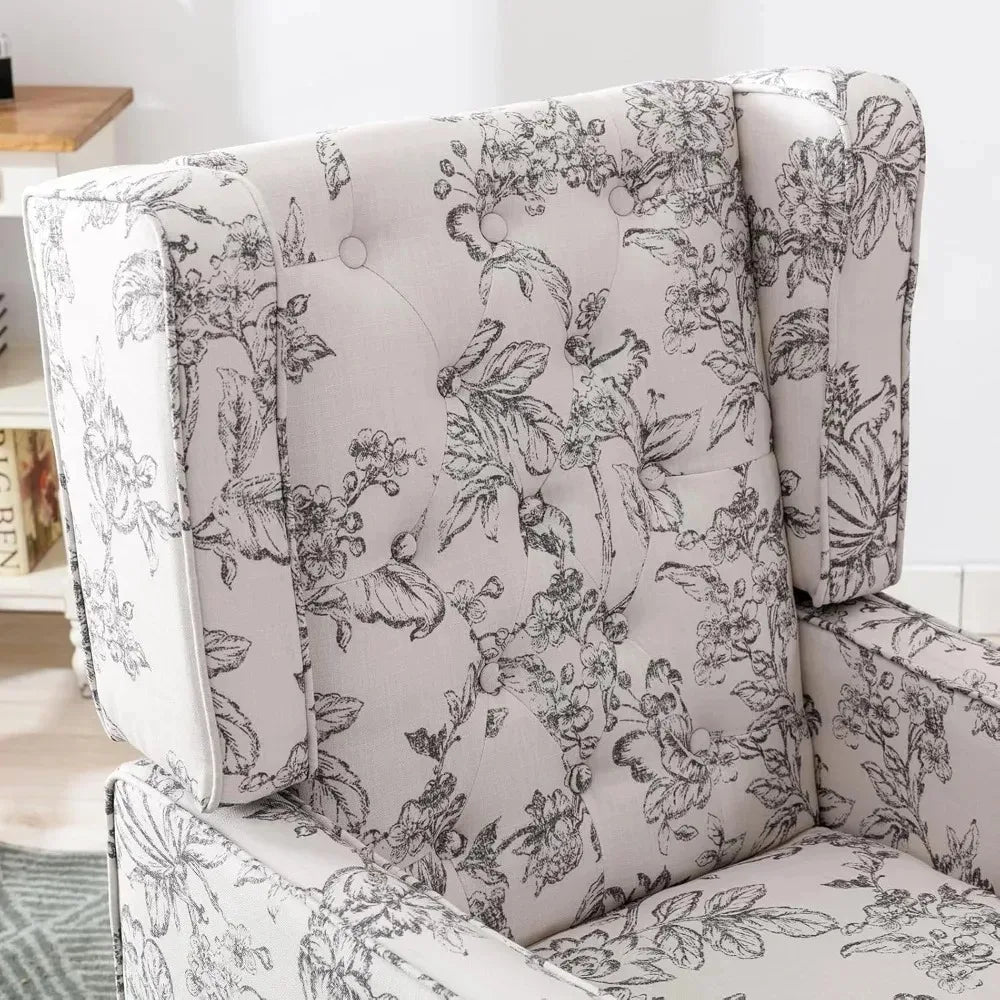 Modern Tufted Accent Chair With Wood Legs Living Room