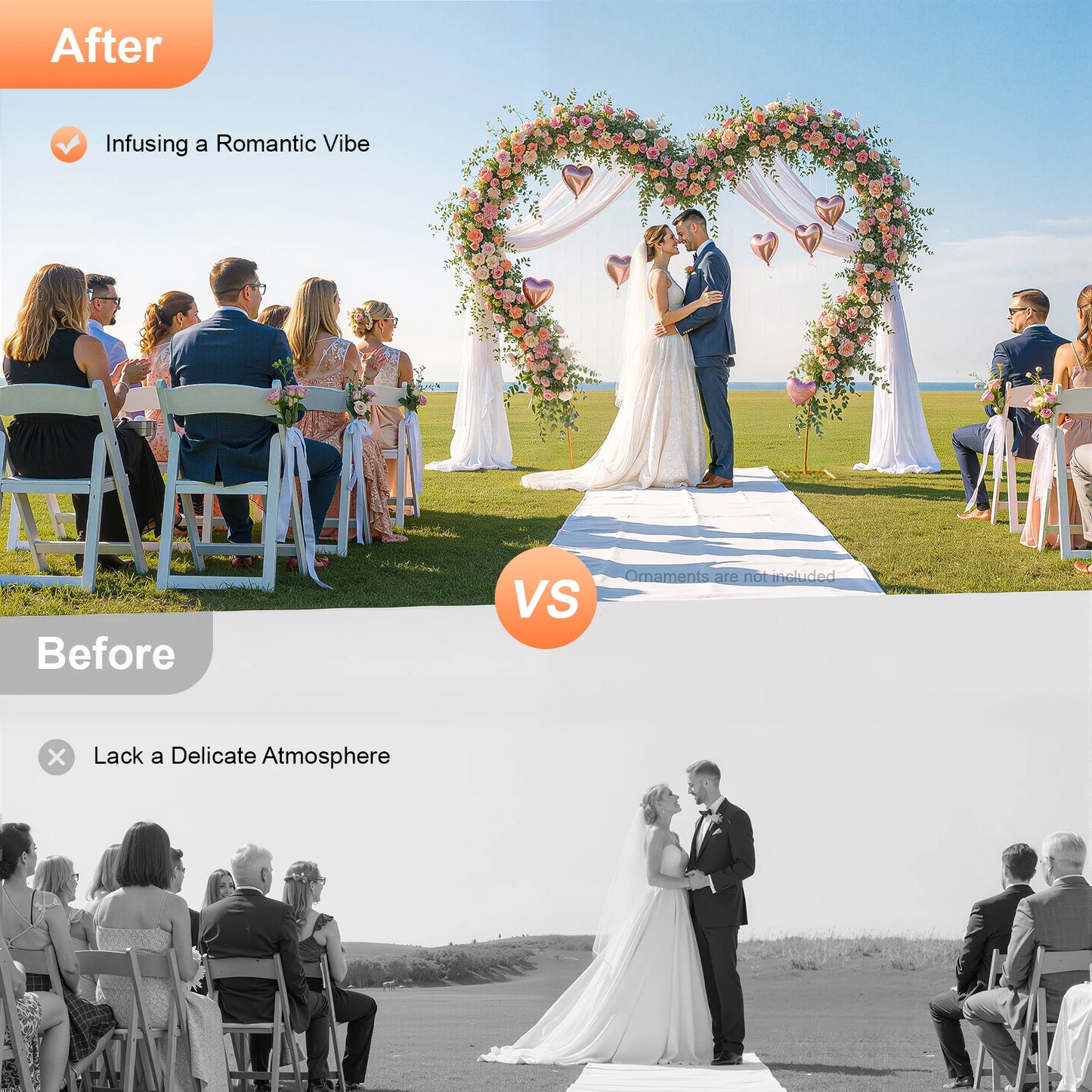 Metal Wedding Arch Heart Shape Frame Backdrop Decor
