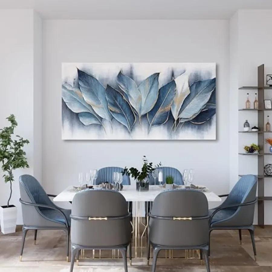 Framed Leaves Canvas Wall Art Modern Abstract Fade Resistant