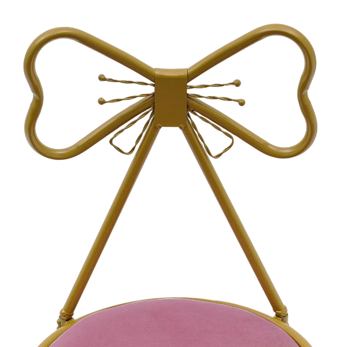 Princess Makeup Dressing Chair With Velvet Bow Backrest