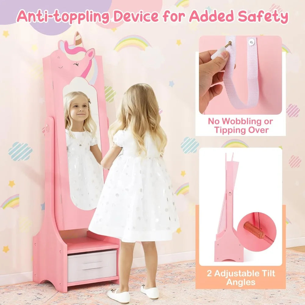 Jewelry Armoire Standing Jewelry Cabinet With Full Length Mirror