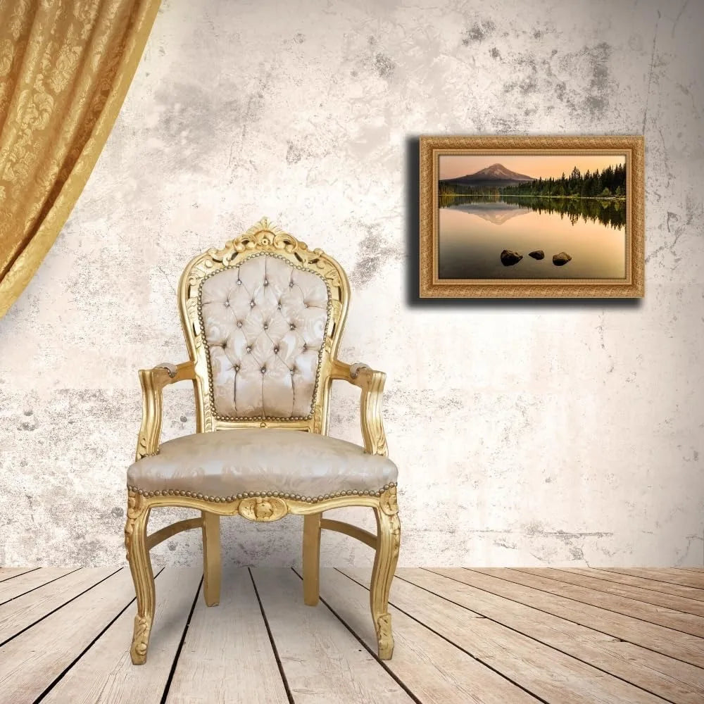 Ornate Framed Abstract Mixed Media Canvas Giclee Wall Art
