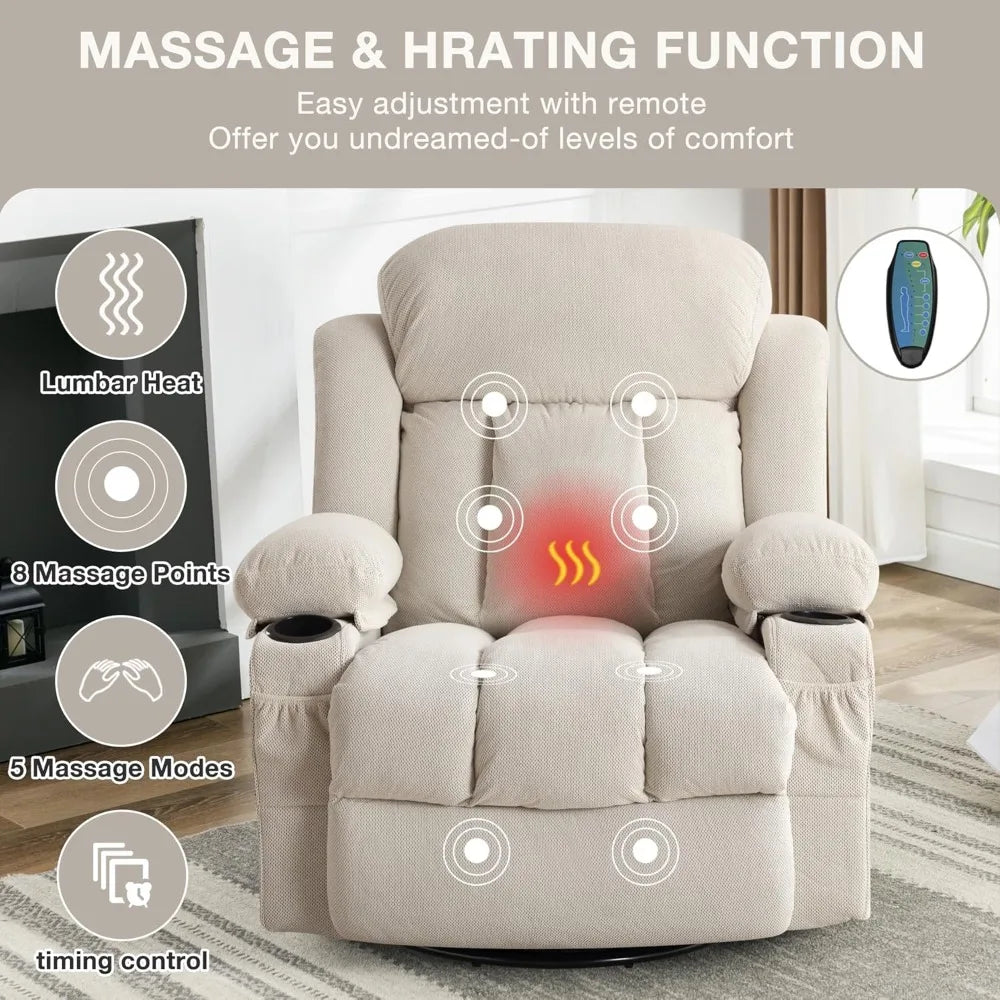 XIAOLANG 360 Swivel Recliner Massage Chair With USB Ports