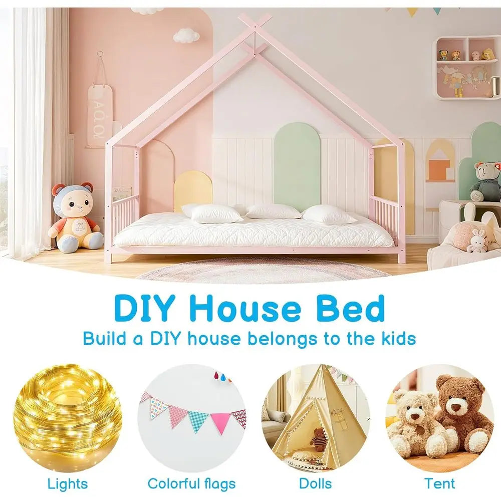 XMSJ Metal Toddler Bedstead With Slats No Box Spring