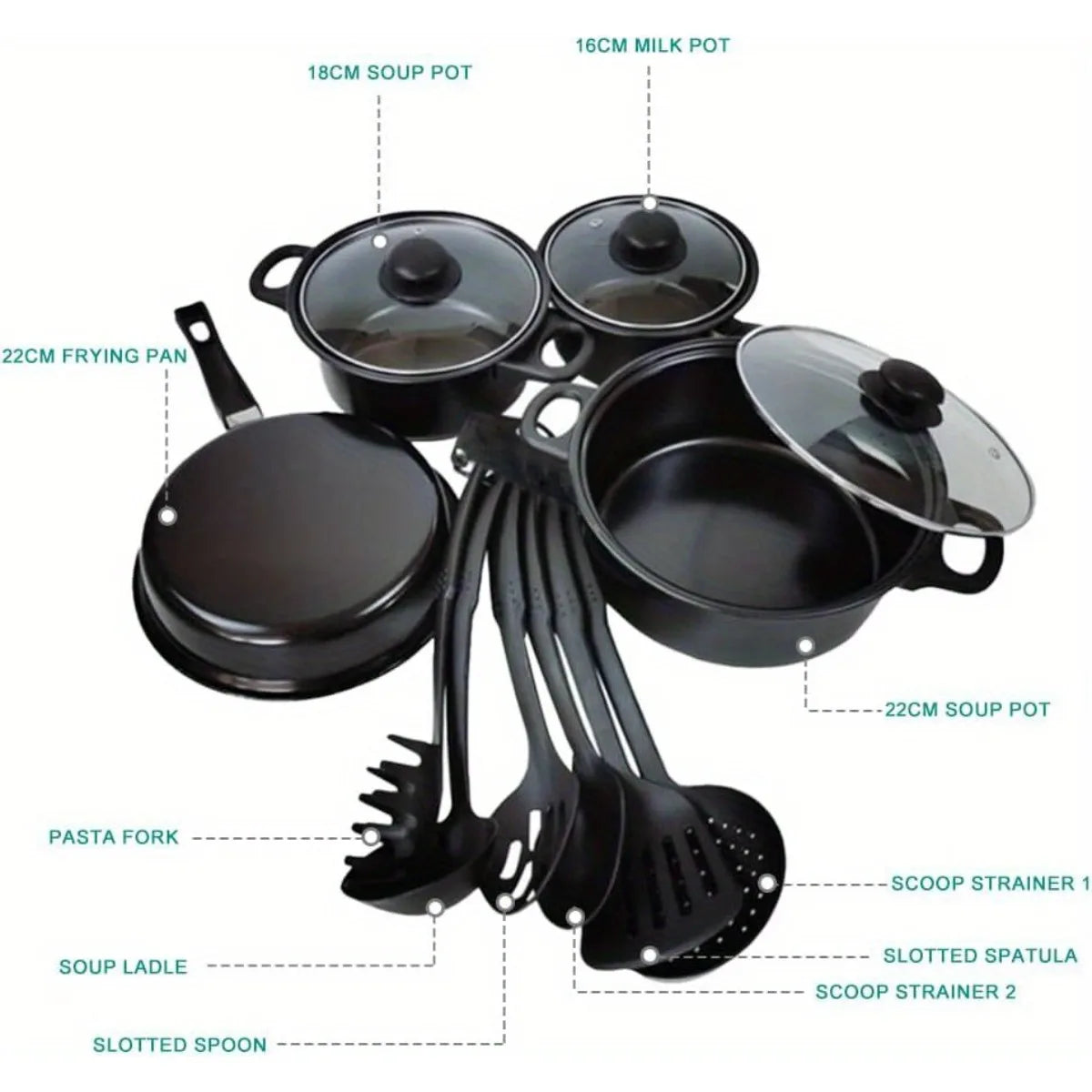 COBASPORT Stainless Steel Nonstick Cookware Set for Induction Cooking
