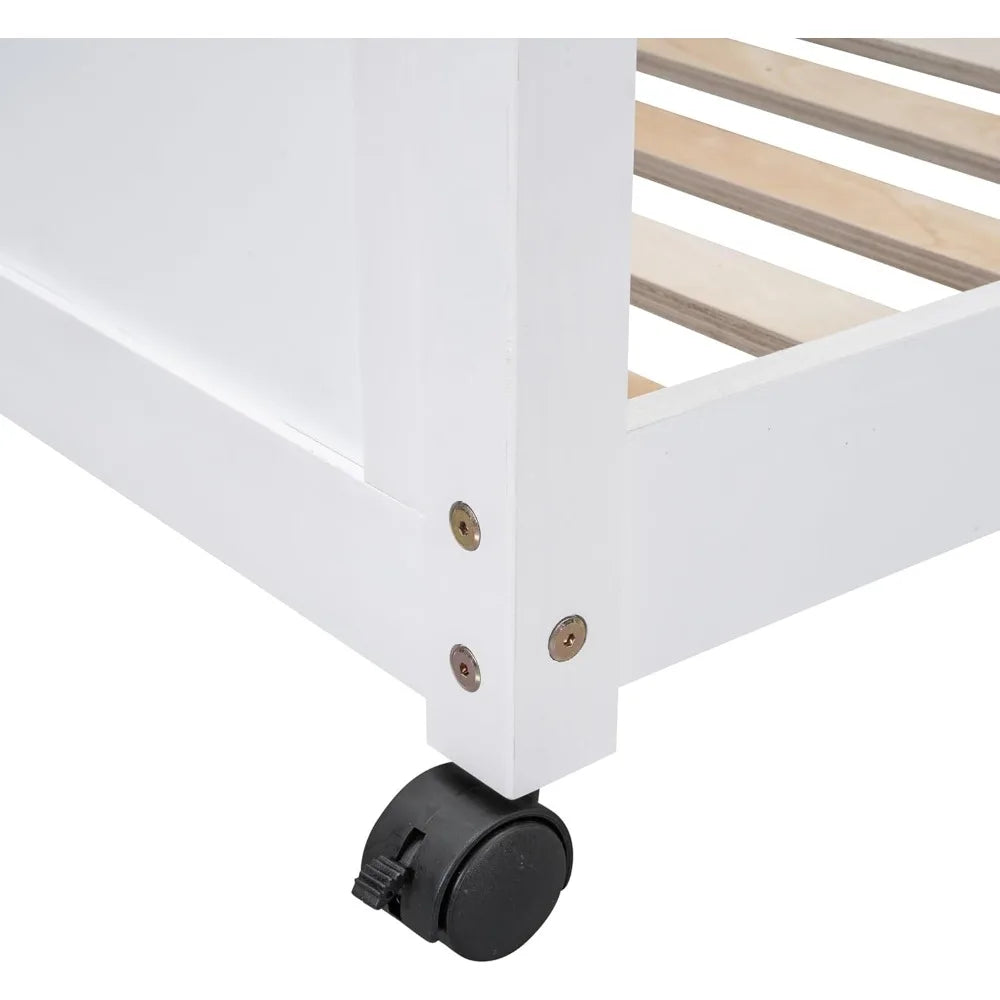 MKDK Solid Wood Bunk Bed With Desk And Storage System