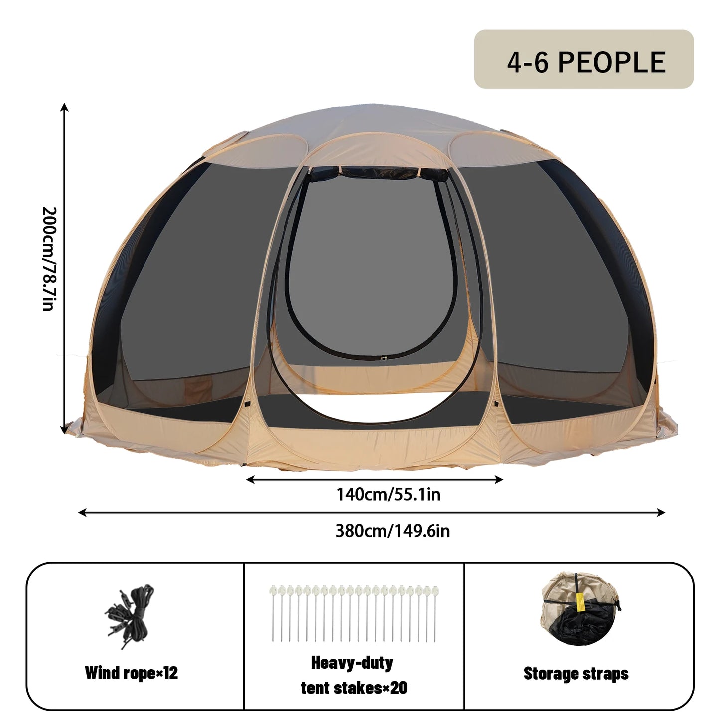 Pakicetus Instant Pop Up Screen Tent Mosquito Proof Outdoor