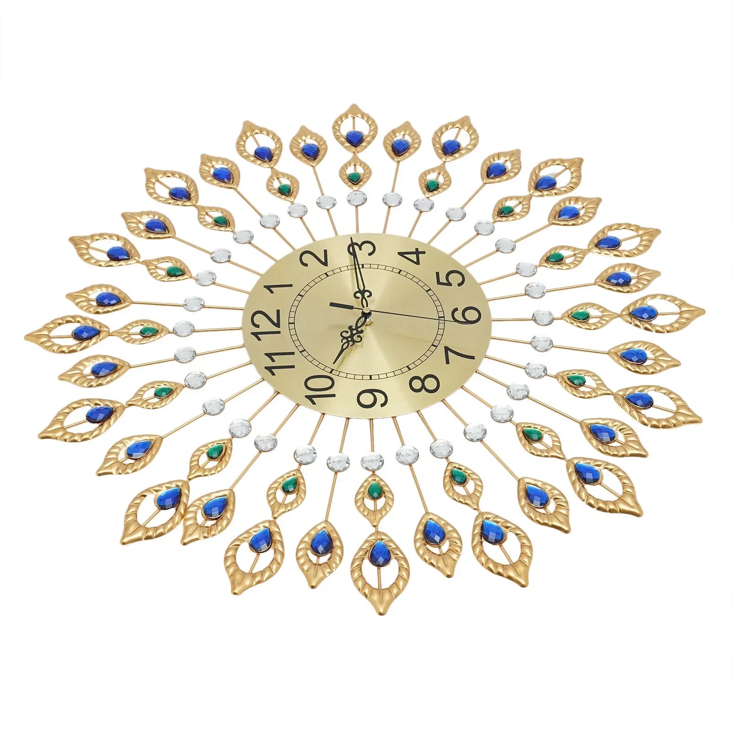 Hign-concerned 3D Peacock Wall Clock Luxury Living Decor