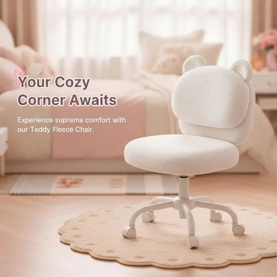 K Kyspho Faux Fur Bear Backrest Office Chair