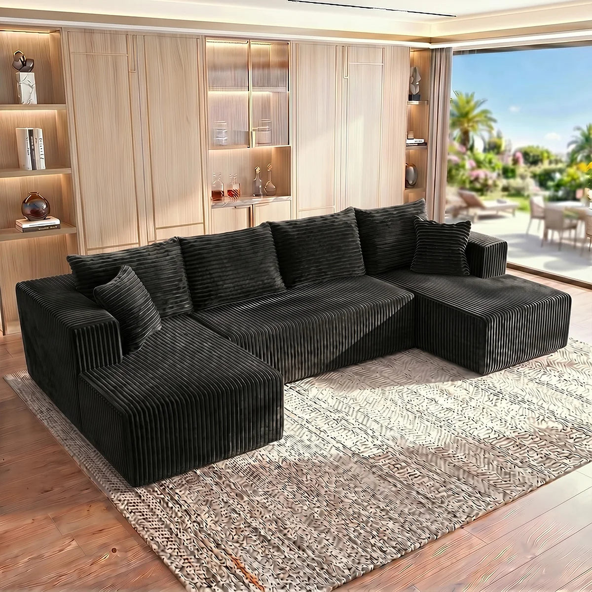 Boneless Modular Cloud Sectional Sofa With Double Chaise