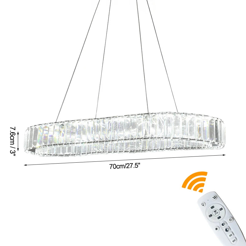 GreeLustrBulbs Modern Crystal LED Chandelier With Remote