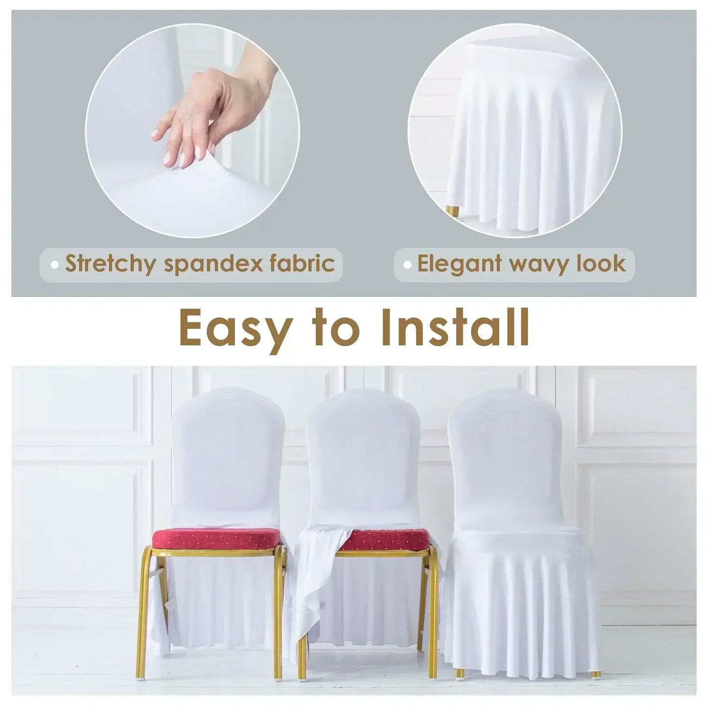 Pleated Spandex Chair Cover For Hotel Banquet And Wedding Events