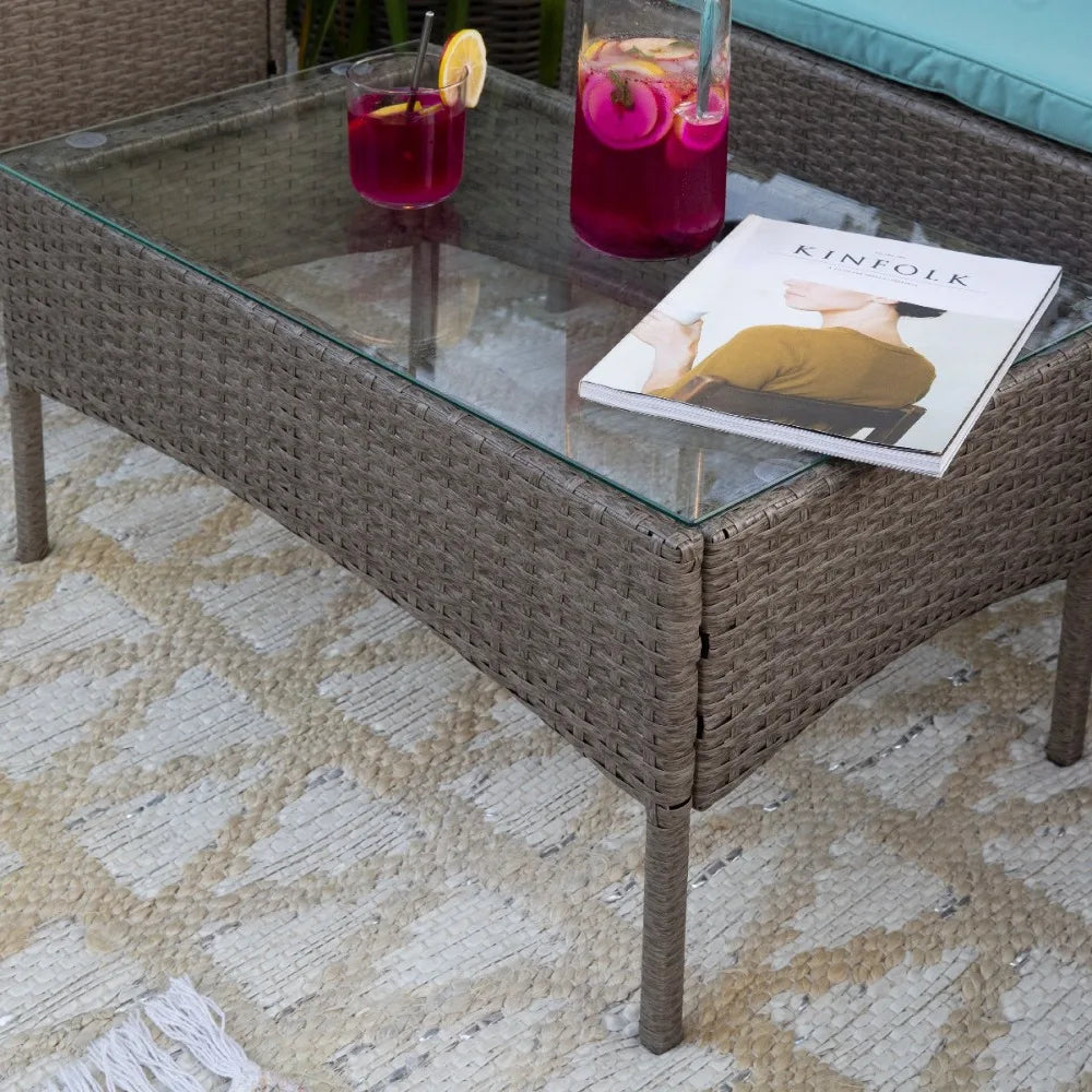 Barton Outdoor Patio Set With Table And Cushioned Chairs
