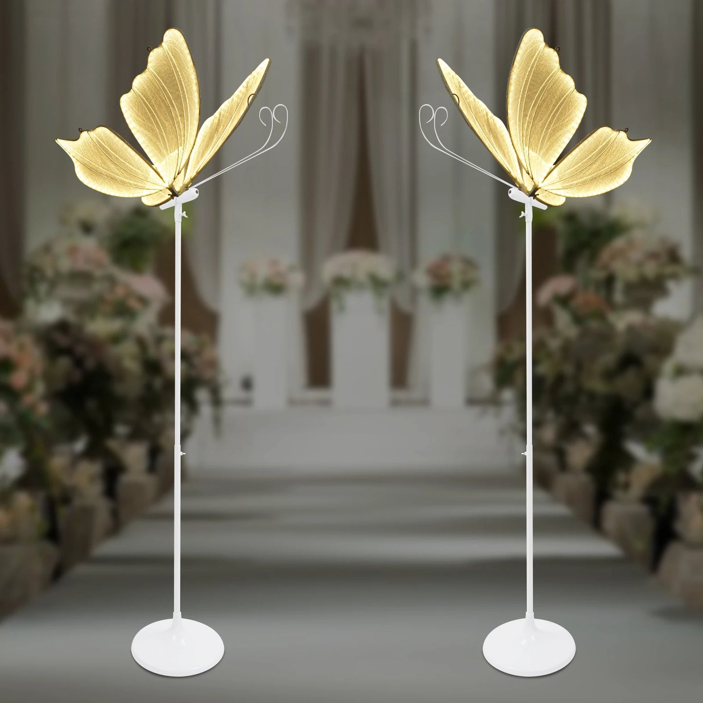 Butterfly Wedding Aisle Lights 2 Pack Romantic Indoor Decoration