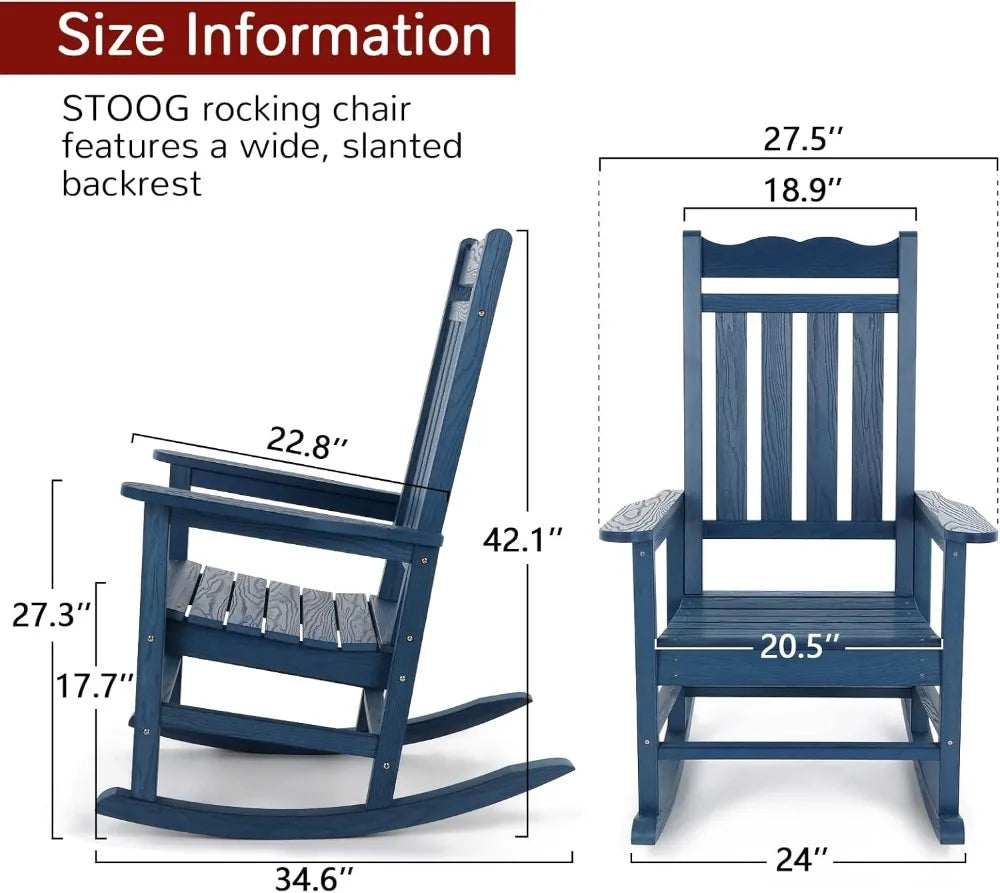 All Weather Outdoor Rocking Chair Backyard Patio Porch Garden