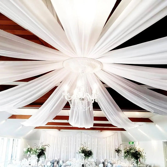 Hign-concerned Chiffon Ceiling Drapes Wedding Arch Draping