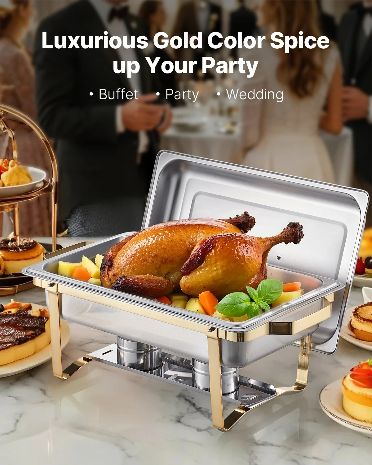 SucceBuy Chafing Dish Buffet Set Stainless Steel Catering Server